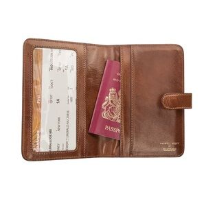 Maxwell Scott “The Vieste” Italian leather Travel Document wallet - Chestnut Tan